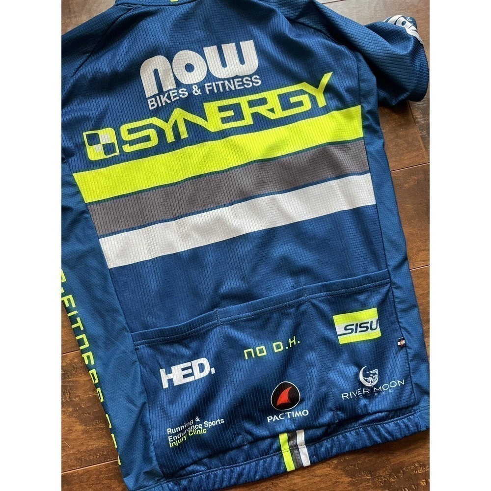 Pactimo Cycling Synergy Now Sponsor Short Sleeve Full Zip Jersey Size M - Picture 9 of 9